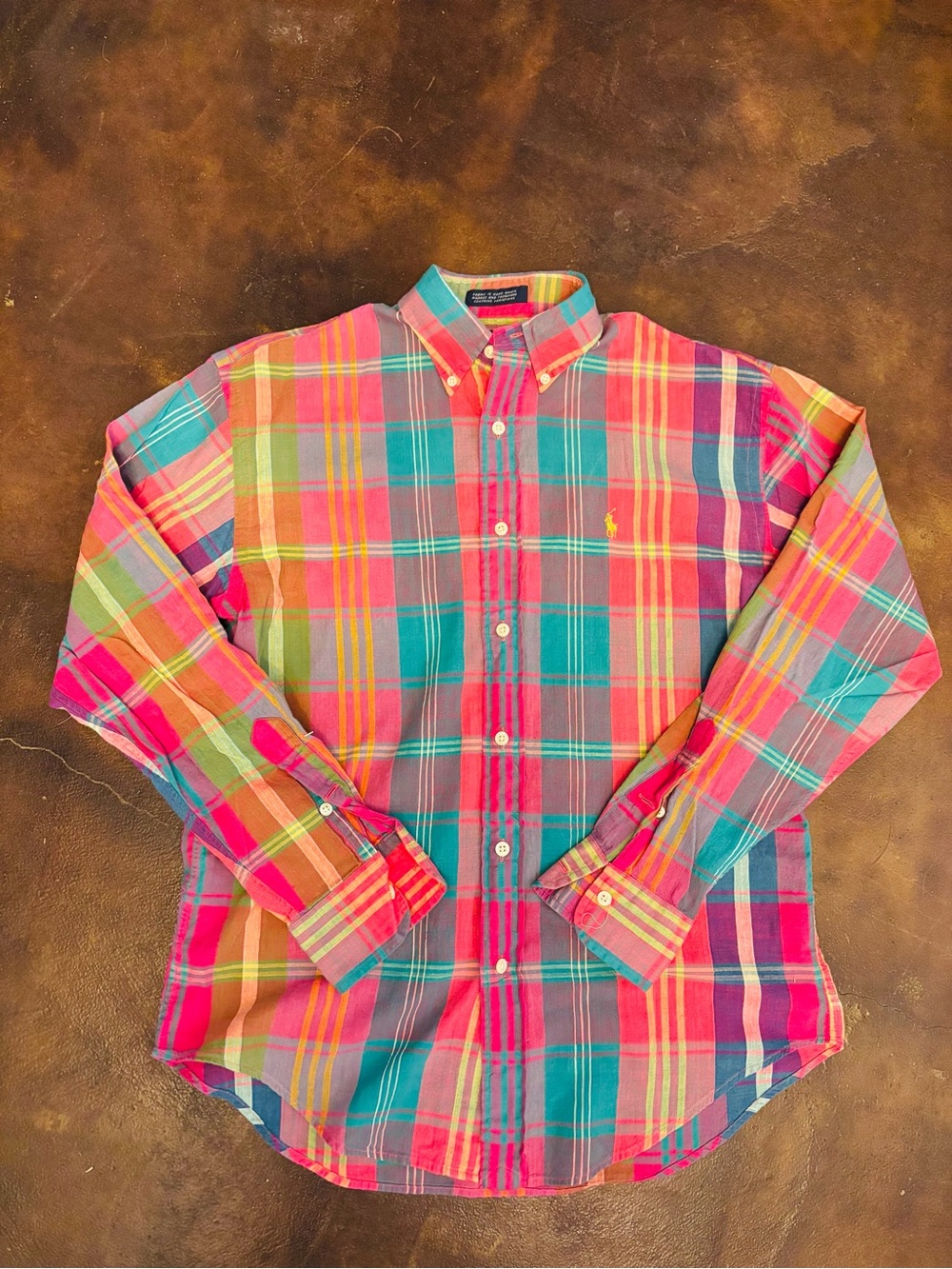 vintage Ralph Lauren "The Big Shirt" in hand-woven madras plaid Women’s Size 6